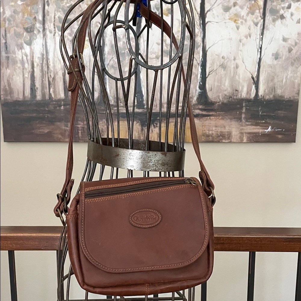 VTG Overland Outfitters Brown Leather Crossbody Or Belt Bag Excellent